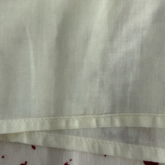 REBECCA TAYLOR Sea Shore Mini Skirt Off White Red Linen Blend Lined NWOT Size 14 - Picture 4 of 9